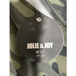 Woman’s Jolie + Joe Medium Pullover Short Green Camo Sweatshirt With Hood Nwt Photo 4