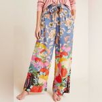 Anthropologie by  Leilani Paperbag Wide-Leg Pants in Blue Floral Size Small‎ Photo 6