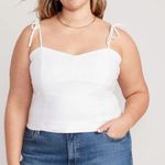 Old Navy Women’s Linen Fitted Tie Shoulder Cropped Cami Plus Size XXL White Photo 0