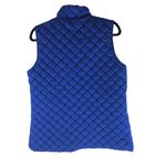 kim rogers Womens Quilted Puffer Vest Rhinestones Pockets Full Zip Blue M Photo 2