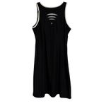 Athleta  Black Athletic Tennis Dress XLT Racerback Built-in Bra White Trim Photo 1