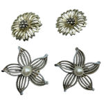 Vintage Sarah Coventry Silver Tone Clip On Earrings Two Pair Set Flowers Photo 0