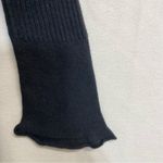 SO  Black Cropped Sheer Ribbed Hoodie Cardigan Juniors Large Y2K 90s Button Front Photo 6