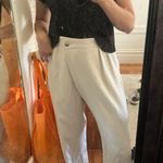 Ba&sh Off-White Crepe Pleated Front Zipper Oxford Style Shen Pants Size US 2 Photo 13