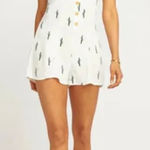 Show Me Your Mumu  Remy Romper White‎ Green Cactus Print Button Size Small Photo 0
