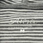 Aerie Gray and White Striped Hooded Vest Photo 2