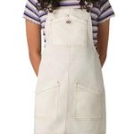Dickies Cute  Off-White Twill Bib Skirtall big pockets Overall Dress Photo 1