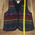 Vintage Silk Boutique Fair Isle Sweater Vest Small V Neck Button Front Red Photo 8