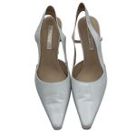 Enzo Angiolini  White Leather Pointed Toe Slingback Heels New Womens 6M Retro Y2K Photo 3