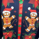 Gildan Ugly Christmas Gingerbread Man Heavy Blend Sweatshirt Navy Blue Medium Photo 2