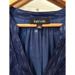 fab'rik Women's  Long Sleeve Shimmery Blouse, Size L, Blue Photo 1