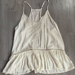 love on a hanger White Cotton Swiss Dot Lace Cami Tank Size L Boho Photo 0