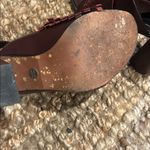 Proenza Schouler  Burgundy Fringe Open-Toe Heeled Sandals Photo 6