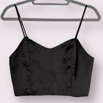 House of Harlow 1960 Black Satin Crop Top Small Photo 0