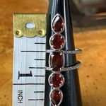 Natural Vermelho Red Garnet Sterling Silver Cocktail Ring Size 5.75 Photo 6