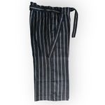 J. Jill Black & Gray Stripe Wide Crop Paper Bag Waist Pants (1063) Size L Photo 8