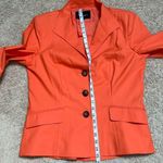 Lafayette 148 New York Orange unlined button up blazer jacket size 12 Photo 5