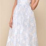 Lulus White Light Baby Blue Floral Burnout Bow Tie Photo 0