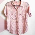 Cloth & Stone  Striped Button Up Short Sleeve Lightweight Minimalist Small Photo 0