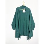 Sandro  Celeste Fringed Open-front Cardigan One Size Green Oversized Quiet Luxury Photo 3