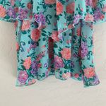 Rhapsody Ruffle Cami Tank Top Tier Floral Blue Pink Purple Small Photo 2