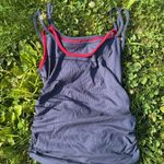 NWOT DAZY Contrast Binding Ruched Tank Top Blue Size M Photo 1