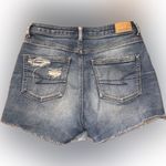 American Eagle Outfitters Blue Mom Jean Shorts Distressed Cut-Off High Waist 4 Photo 7