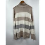 Per Se  Sweater Womens Turtleneck‎ Stripe Pullover Tuape White Size XL Photo 4