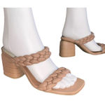 Dolce Vita Paily size 8 Chunky heels with light beige Braided straps​​​​​ Tan Photo 0