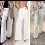 Nonchalant Label Fabi Pleated Front High Rise Wide Leg Pants White Size XL NEW Photo 1