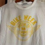 Daydreamer  Bike Week 88 Ringer Tee Austin TX White Yellow Short Sleeve T-Shirt S Photo 2