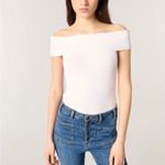 Maje  Rib Knit Bardot-Neck Top In White Size 2 Photo 8
