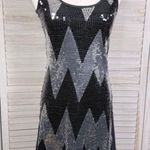 julie's closet  Sleeveless Sequined Y2K Mini Dress Black & Silver-Small Photo 0