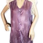 Vintage Society Lingerie Dark Lilac Sleep Shirt Lace Shoulders Medium Photo 0