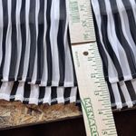 Ny Collection  Black & White Striped Pleated Midi Skirt Elastic Waist Size Small Photo 8