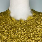 ZARA NWT  Yellow Guipure Lace Dress Keyhole Back Rope Lace Size S Photo 5