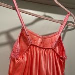 VTG Coquette Coral Pink Lace Spaghetti Strap Cami Slip Dress Nightgown With Bow Photo 13
