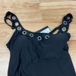 Aqua Green  Women's Black Adjustable Strap Tankini Top - Size Small - NWT Photo 2