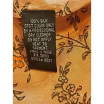 NWT Chaudry KC Size Large 100% Silk Coral Ruffle Floral Knee Length Boho Peasant Orange Photo 3