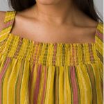 prAna New Smocked Tie Hem Tank Top Little Palm Cami Leapfrog Stripe Size Large Photo 2