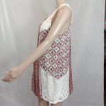 Hint of Mint  womens‎ medium bohemian lace knit orange white floral sleeveless Photo 2