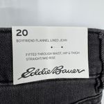 Eddie Bauer  jeans 20 flannel lined boyfriend straight mid rise gray straight NEW Photo 5