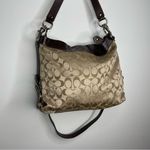 Coach Ashley Sateen Signature C Hobo Crossbody Bag Purse Brown Tan Hippie Photo 2
