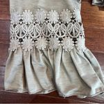 Winwin On or off shoulder mocha tunic top with lace size small Photo 2