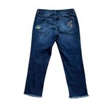 Max jeans  Women's Straight Leg Short Floral Cropped  Embroidered Fringe SZ 10 Photo 11