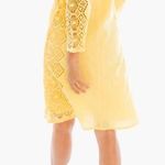 Chico's Yellow Lace Embroidered Long Sleeve Dress Photo 0