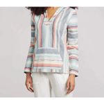 Faherty Sierra Paradise Baja Blue Striped Poncho - Size - Small Photo 1