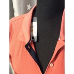 New NWT Tommy Jeans Core Ribbed Long Sleeve Polo Shirt Button Front S Pink Photo 3