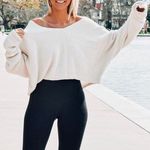 White Off Shoulder Sweater Size L Photo 0