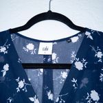 CAbi New Midnight Blue Sheer Pemberley Print Floral Dream Dress Size 6 Photo 3